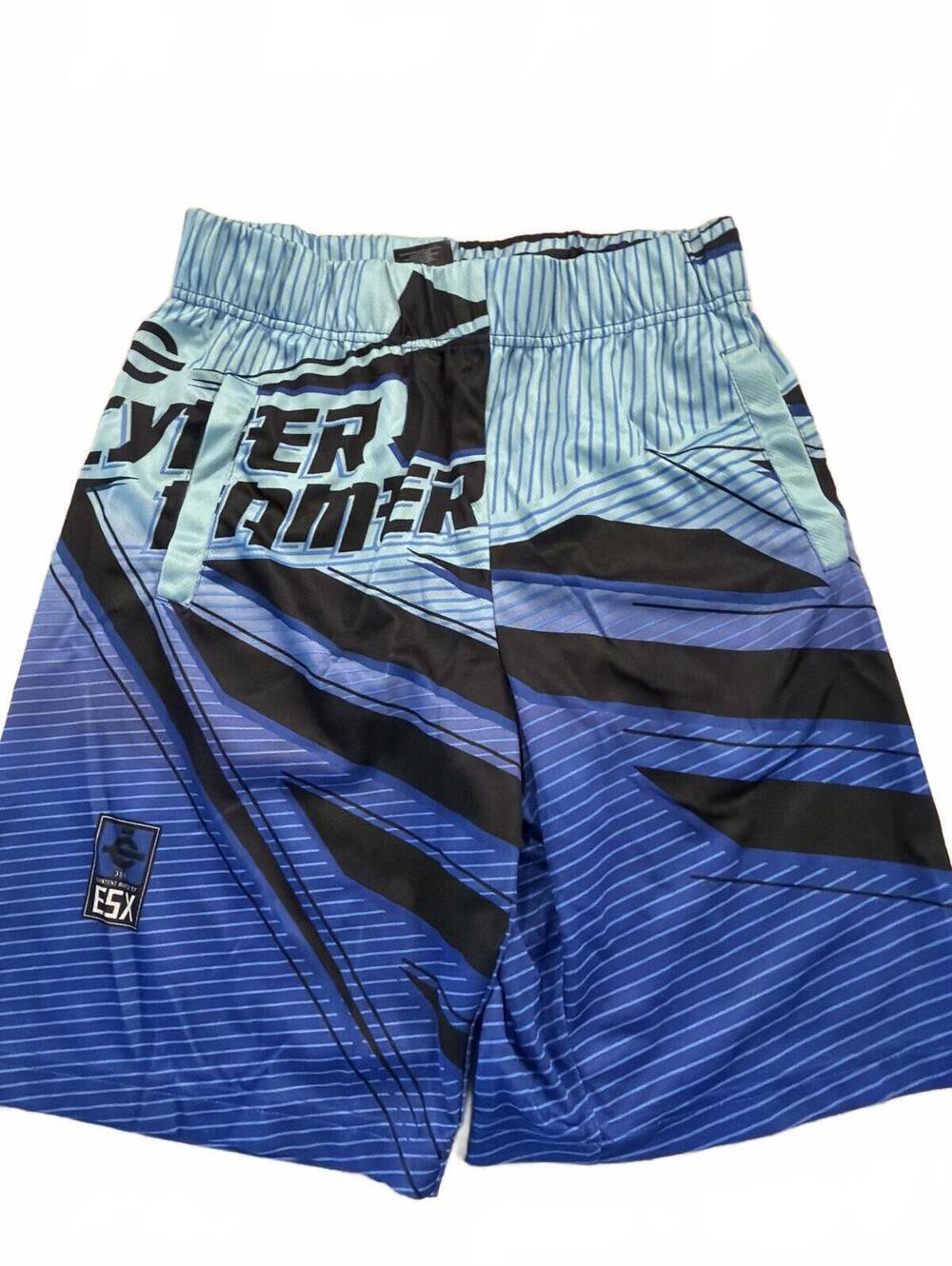 ESX360 Boys Blue Graphic Athletic Shorts 14/16